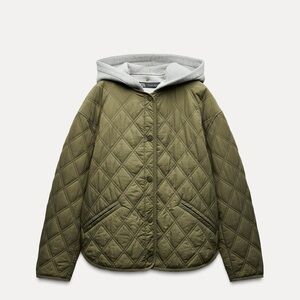 ZARA NWT WATER REPELLENT PUFFER JACKET WITH HOOD